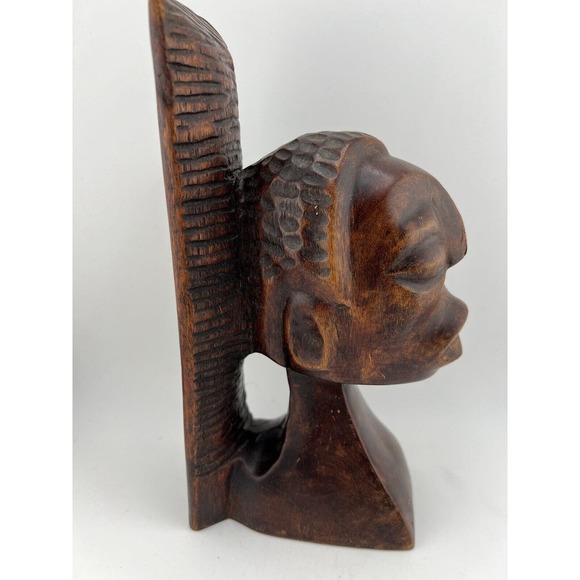 Vintage Collectible Decorative African Hand Carved Wooden Sculpture -‎ Lot of 2 - Picture 5 of 16
